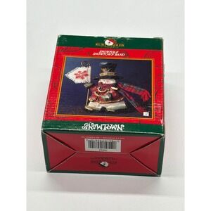 Kurt S. Adler Snowfolk Snowtown Band Snowman Figurine Ornament with Flag